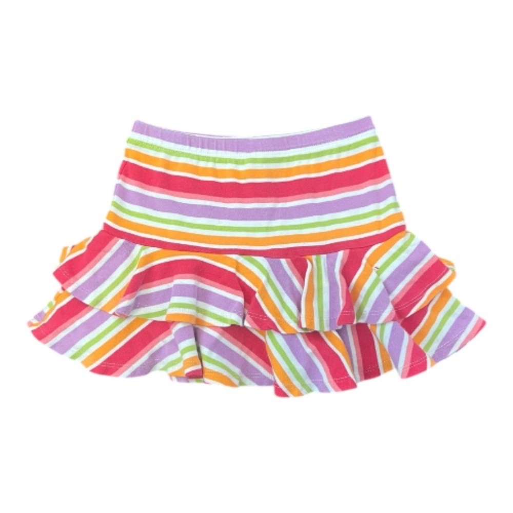 Gymboree Rainbow Stripe Skort Girls Size 5 Ruffle Skirt EUC